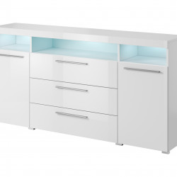 Комод на 2 двери и 3 ящика Helvetia INDIA 2497DE25 (белый/белый глянец)