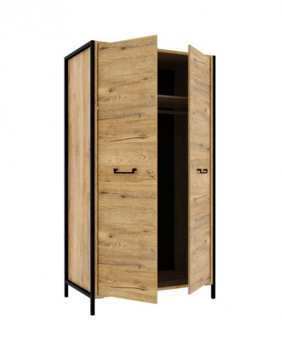 Шкаф на 2 двери Forte Oriental tree HUDS822 (дуб бартекс/черный)