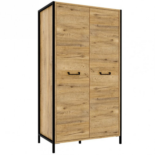 Шкаф на 2 двери Forte Oriental tree HUDS822 (дуб бартекс/черный)