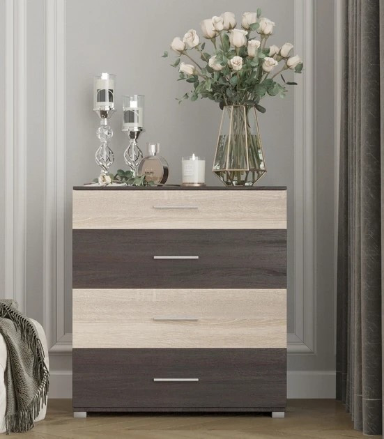 Маленький комод EVR- Бриз К-5 венге + фасад дуб молочный