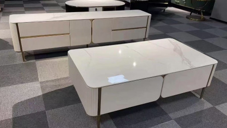 Тумба под телевизор Elt- 8802 (белый/золото)