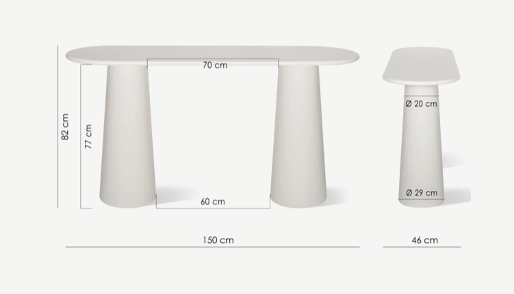 Консольный стол CRV- Orb, Ivory gleam,светло-бежевый