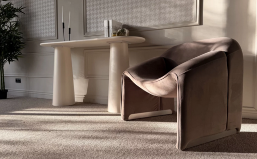 Консольный стол CRV- Orb, Ivory gleam,светло-бежевый