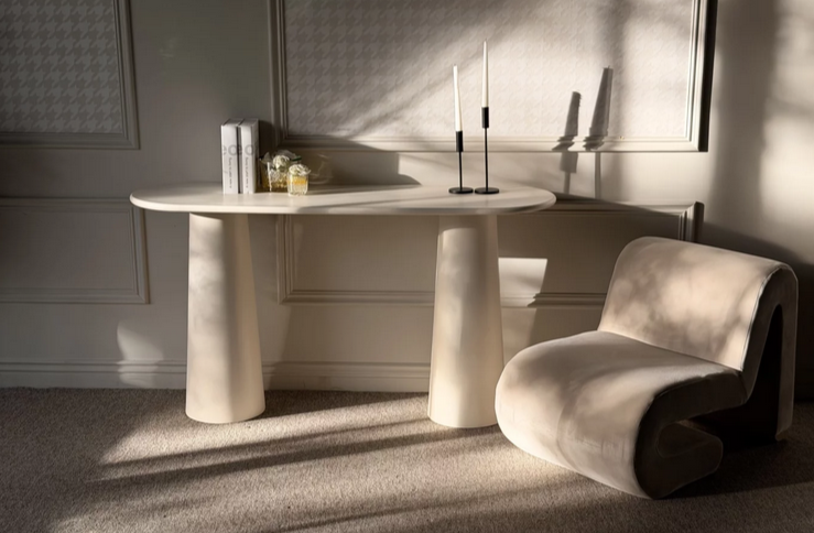 Консольный стол CRV- Orb, Ivory gleam,светло-бежевый