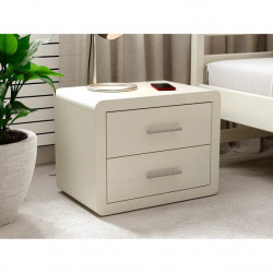 Тумба прикроватная RBV- Глория 2Ш (белый, серый, кашемир)