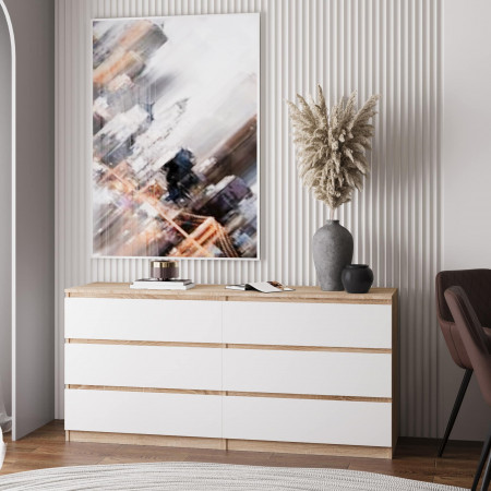 Комод без ручек 75х160х43 см KOD- КМ-1 Дабл Стиль (белый фасад)