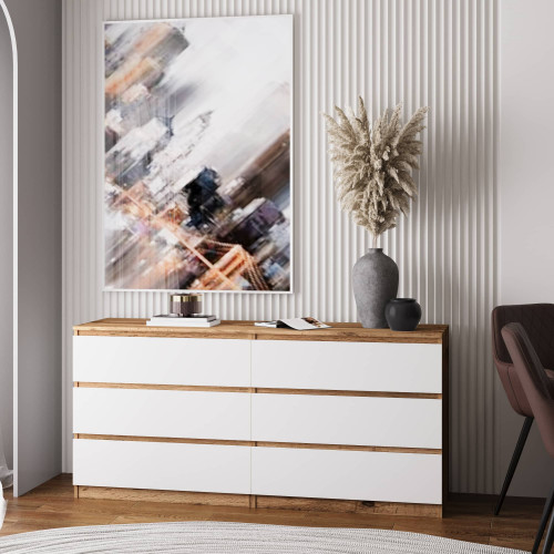 Комод без ручек 75х160х43 см KOD- КМ-1 Дабл Стиль (белый фасад)