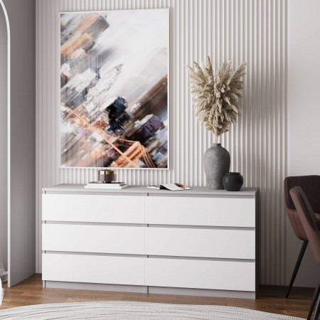 Комод без ручек 75х160х43 см KOD- КМ-1 Дабл Стиль (белый фасад)