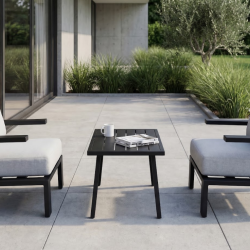 Комплект садовой мебели VTR- ODS-4 (Тахо) светло-серый + черный ( стол+2 кресла)  