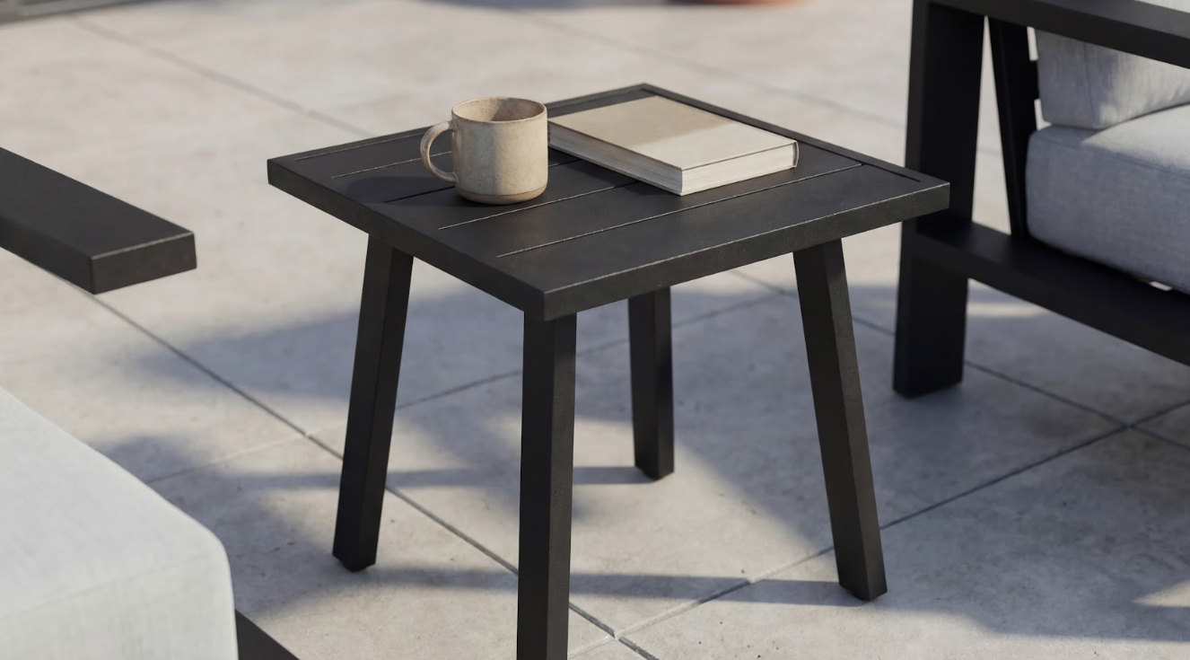 Комплект садовой мебели VTR- ODS-4 (Тахо) светло-серый + черный ( стол+2 кресла)  