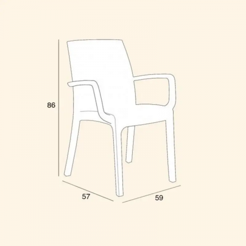Стул пластиковый садовый ECO- BICA Verona armchair, коричневый/ графит