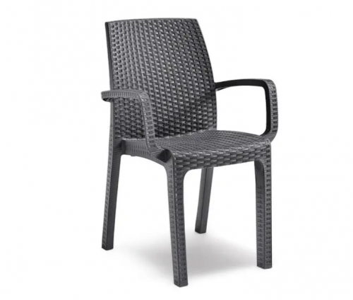Стул пластиковый садовый ECO- BICA Verona armchair, коричневый/ графит