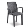 Стул пластиковый садовый ECO- BICA Verona armchair, коричневый/ графит
