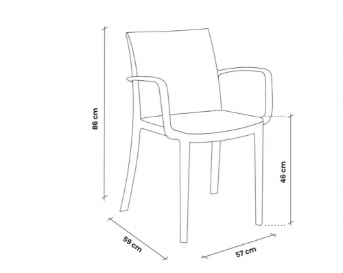 Стул пластиковый садовый ECO- BICA Verona armchair, коричневый/ графит