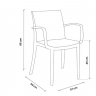 Стул пластиковый садовый ECO- BICA Verona armchair, коричневый/ графит