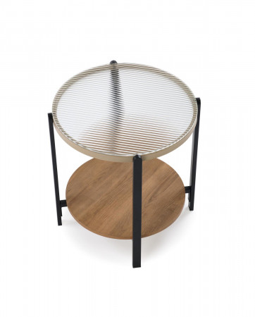 Стол журнальный HALMAR KAMALA S прозрачный-натуральный