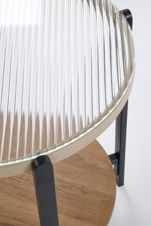 Стол журнальный HALMAR KAMALA S прозрачный-натуральный