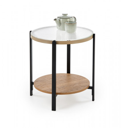 Стол журнальный HALMAR KAMALA S прозрачный-натуральный