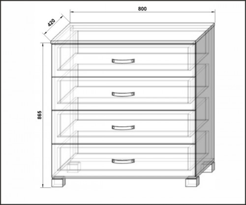 Комод на ножках MCN- КМ-4