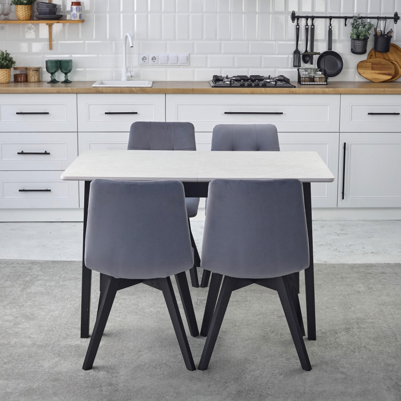 Комплект кухонной мебели Ont- Антонио 120 Серо-бежевый+ 4 Стула Дарио серые