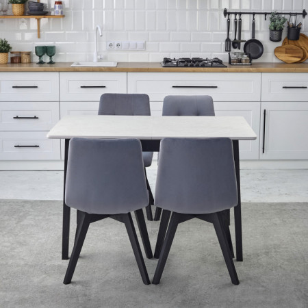 Комплект кухонной мебели Ont- Антонио 120 Серо-бежевый+ 4 Стула Дарио серые