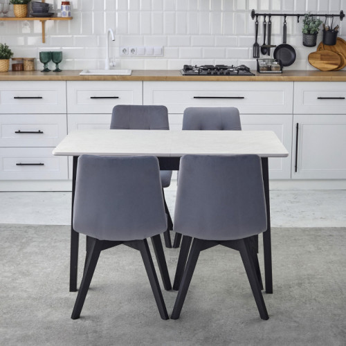 Комплект кухонной мебели Ont- Антонио 120 Серо-бежевый+ 4 Стула Дарио серые