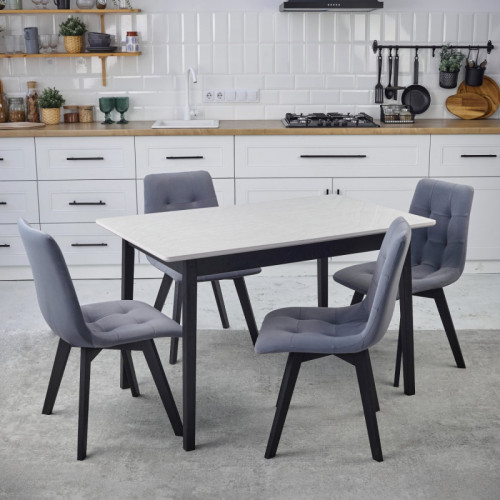 Комплект кухонной мебели Ont- Антонио 120 Серо-бежевый+ 4 Стула Дарио серые