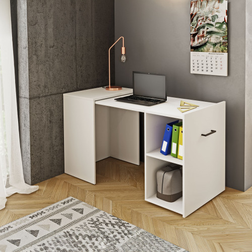 Раздвижной письменный стол Helvetia SMART 2497LV03 (белый)