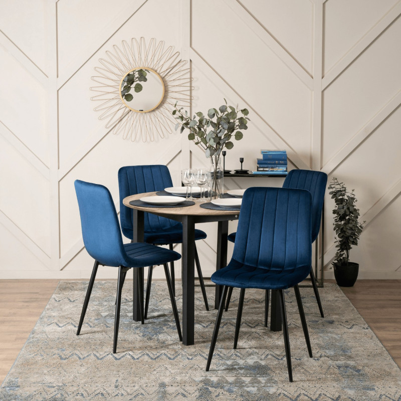 Стул обеденный MEBEL ELITE Lava синий велюр 