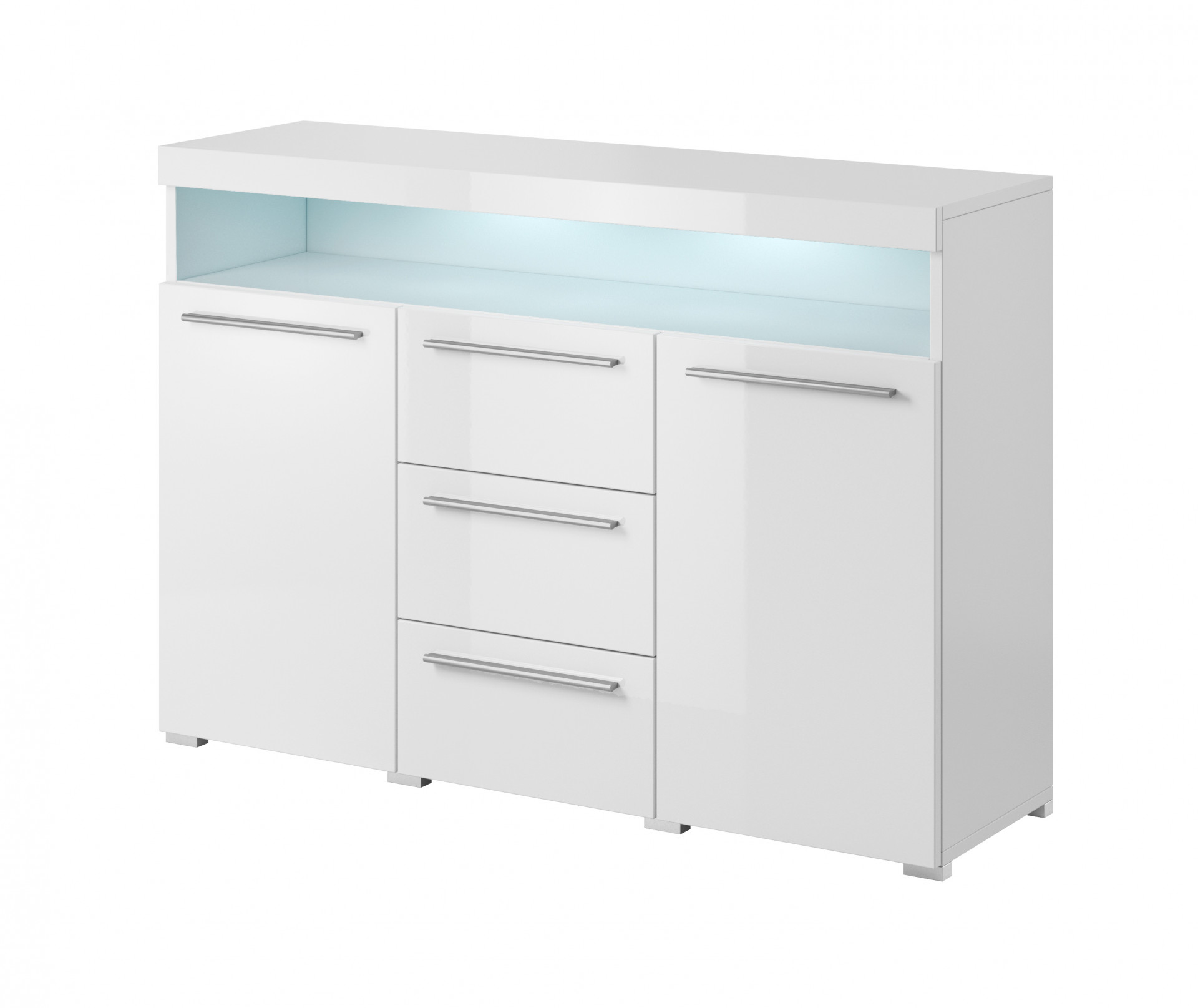 Комод на 2 двери и 3 ящика Helvetia INDIA 2497DE26 (белый/белый глянец)