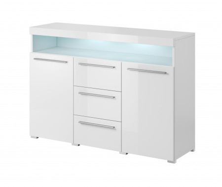 Комод на 2 двери и 3 ящика Helvetia INDIA 2497DE26 (белый/белый глянец)