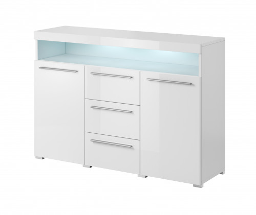 Комод на 2 двери и 3 ящика Helvetia INDIA 2497DE26 (белый/белый глянец)