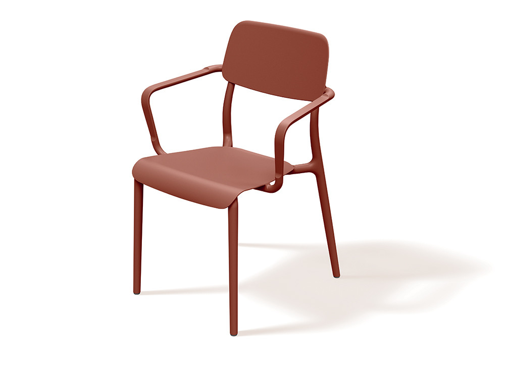 Кресло уличное обеденное VLL- FERNE Remo (коричневый, белый, кирпичный)