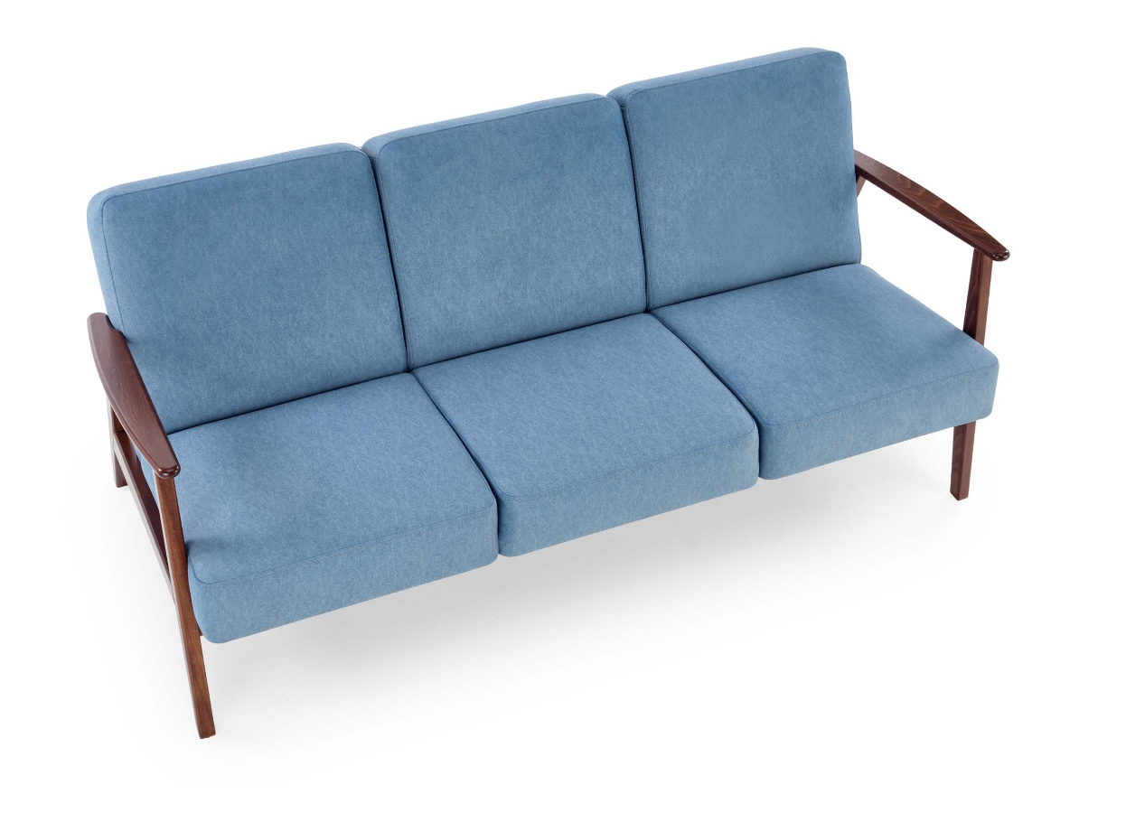 Диван Halmar MILANO 3S небесный/темный-орех  