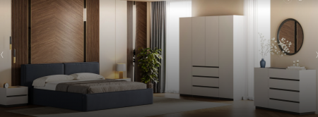 Кровать мягкая MRK- Дуо без каркаса, ткань ENJOY NEW – К1 графит