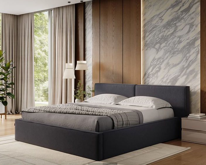 Кровать мягкая MRK- Дуо без каркаса, ткань ENJOY NEW – К1 графит
