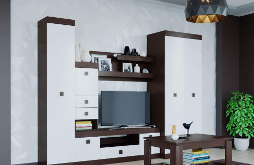 Шкаф распашной на 2 двери EVR- Соната-800 венге + фасад белый