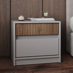 Тумба прикроватная EVR- Стайл-500 кашемир + фасад каннела