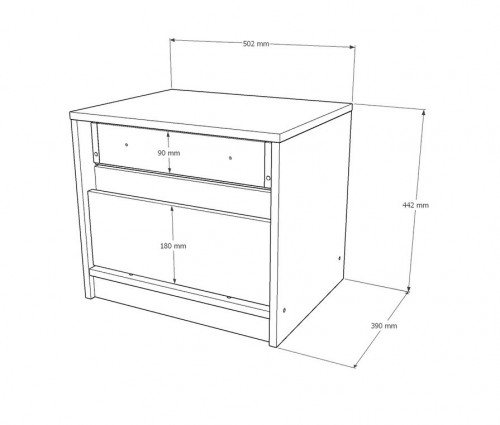 Тумба прикроватная EVR- Стайл-500 кашемир + фасад каннела