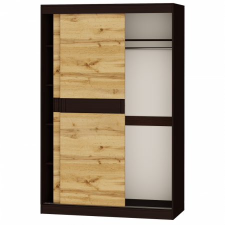 Шкаф-купе на 2 двери EVR- Соната-1400 венге + крафт золотой