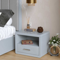 Тумба прикроватная RBV- Глория 1Ш (белый, серый, кашемир)