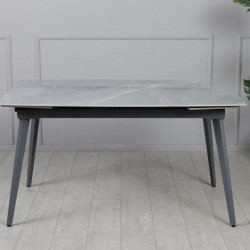 Комплект стол раскладной TOP- Люкс серый глянец /серые ноги 120/180 + 4 стула Изи