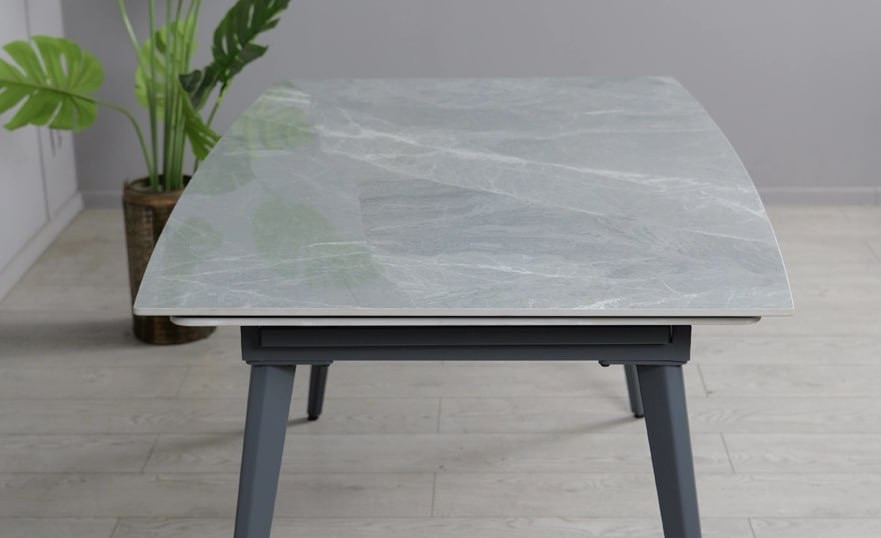 Комплект стол раскладной TOP- Люкс серый глянец /серые ноги 120/180 + 4 стула Изи