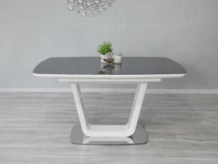 Стол модерн premium Evro- BELARDO DT9923 Grey/White Gloss 110*80