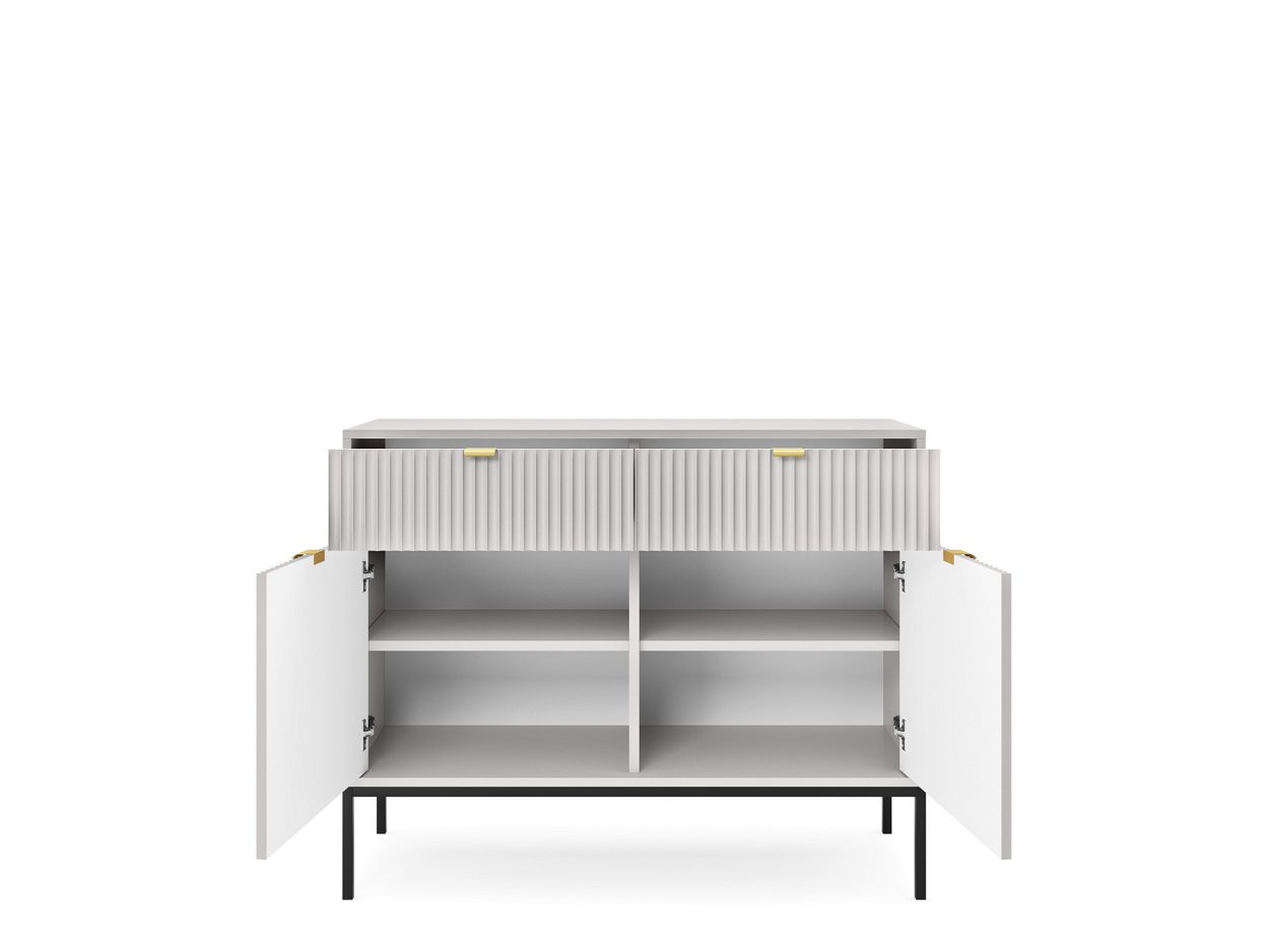 Комод Perfect Home Новая/Nova 2-дверный с 2 ​​ящиками и черными ножками KSZ104 Серый