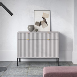 Комод Perfect Home Новая/Nova 2-дверный с 2 ​​ящиками и черными ножками KSZ104 Серый