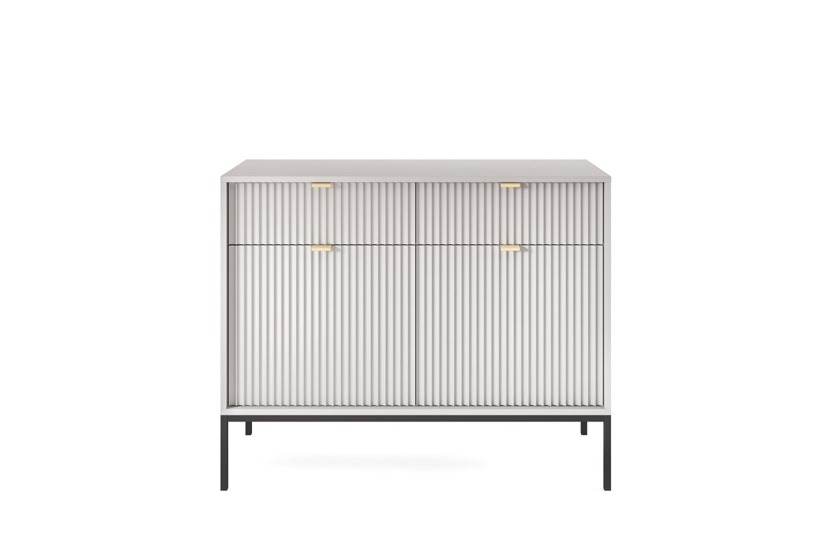 Комод Perfect Home Новая/Nova 2-дверный с 2 ​​ящиками и черными ножками KSZ104 Серый