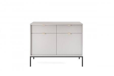 Комод Perfect Home Новая/Nova 2-дверный с 2 ​​ящиками и черными ножками KSZ104 Серый