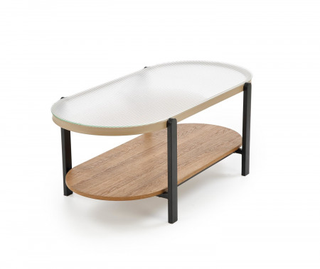 Стол журнальный HALMAR KAMALA прозрачный-натуральный