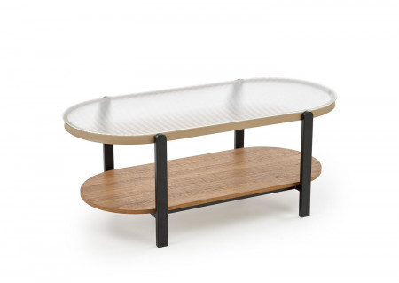 Стол журнальный HALMAR KAMALA прозрачный-натуральный